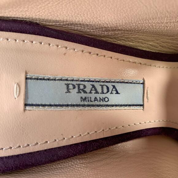 PRADA Size 7 Purple Plum Suede Cutout Sandals - Picture 7 of 10